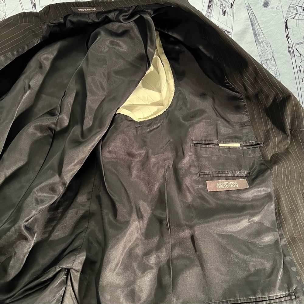 Kenneth Cole Reaction Black Pinstripe Suit Jacket - Picture 5 of 11